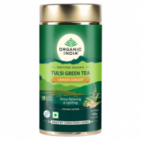 Чай листовой Tulsi Green Tea Lemon Ginger 100 гр. ORGANIC INDIA