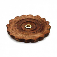 Подставка для палочек "Тарелка резная" дерево (d-100 мм.) ИНДИЯ Подставка для палочек "Тарелка резная" дерево (d-100 мм.) ИНДИЯ