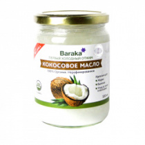 Масло Кокосовое нерафинированное стеклянная банка 500 мл. BARAKA